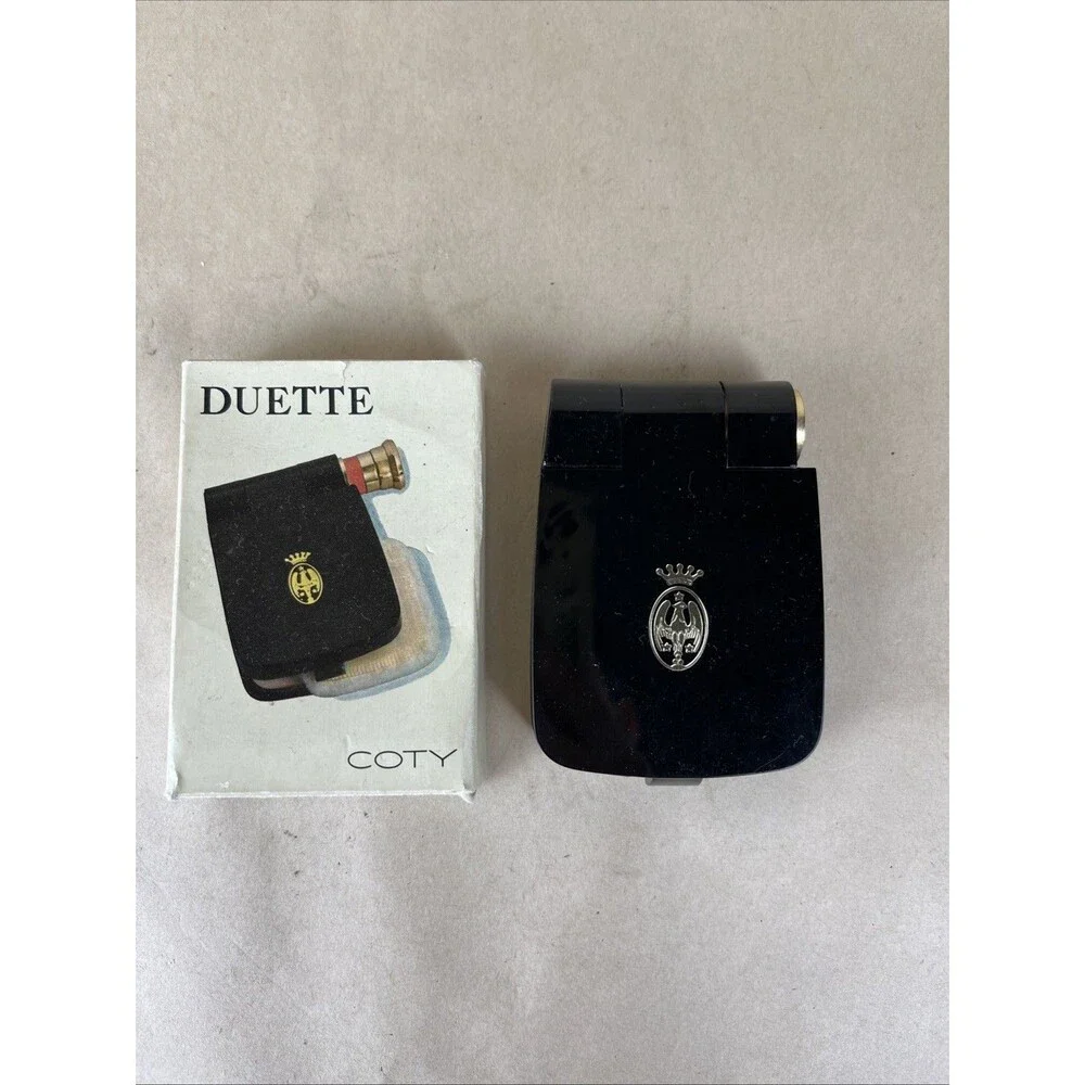VTG COTY DUETTE COMPACT AIRSPUN CREAM POWDER Honey Beige W/BOX NO‎ LIPSTICK